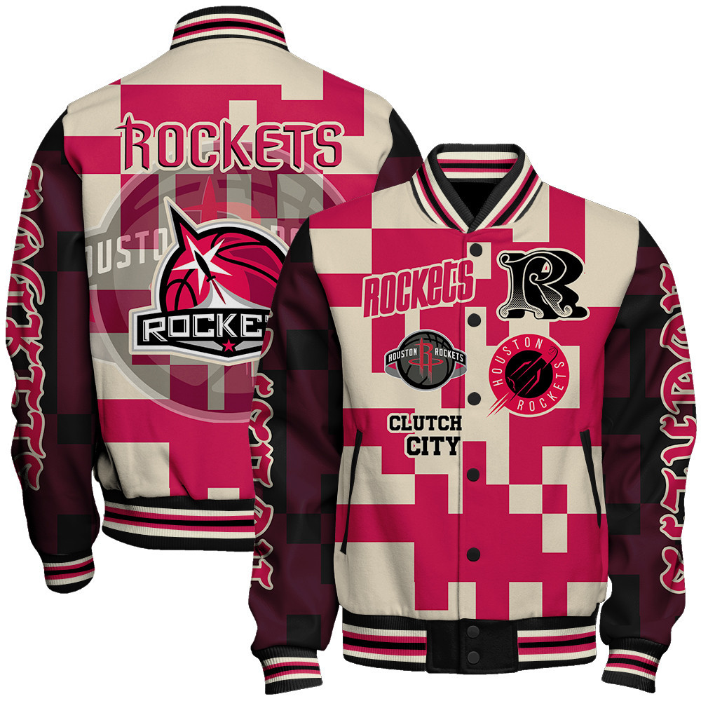 houston rockets nba baseball varsity jacket baseball jacket all over print stm v22 vsq3d