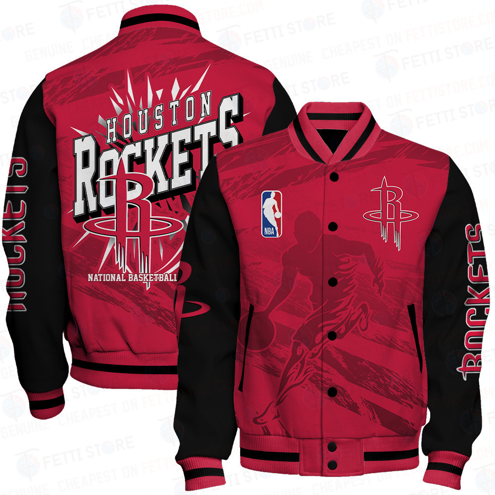 houston rockets nba print baseball varsity jacket baseball jacket all over print sfat v27 8spyi