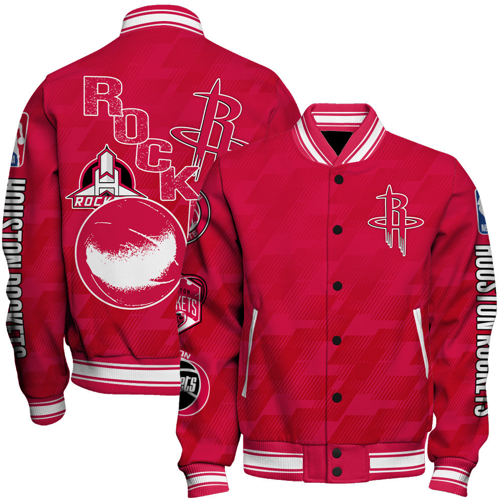 houston rockets new design team color baseball varsity jacket baseball jacket all over print sfat v16 15dxy