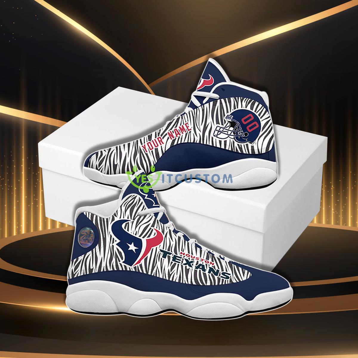 houston texans football team custom namenumber air jordan 13 shoes