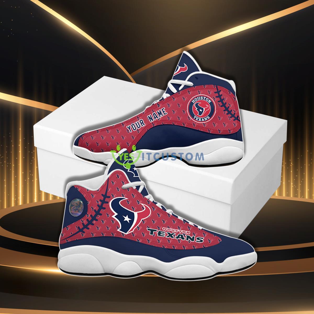 houston texans football team hot custom name air jordan 13 sneaker