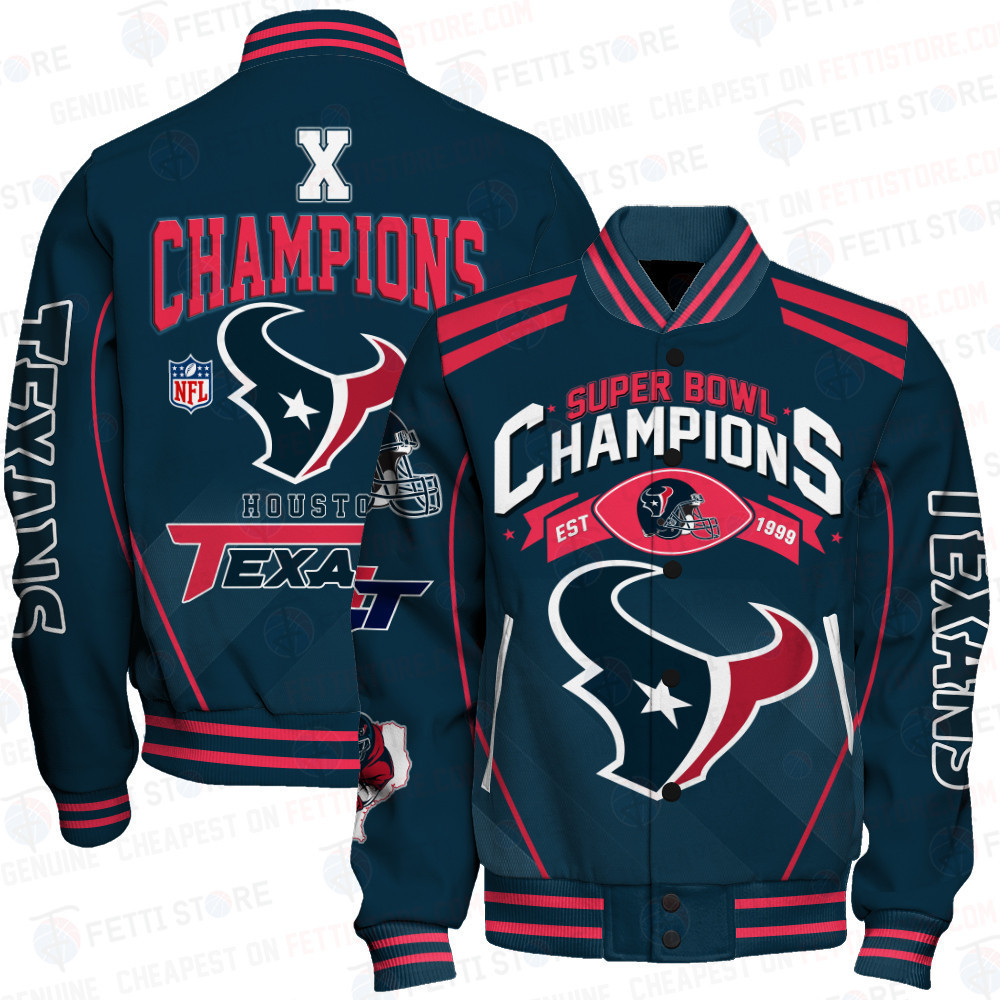 houston texans nfl champions baseball varsity jacket baseball jacket all over print or299