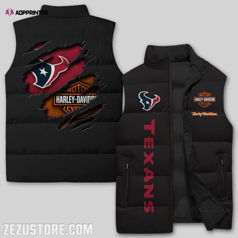 houston texans nfl sleeveless puffer jacket custom for fans gifts 2