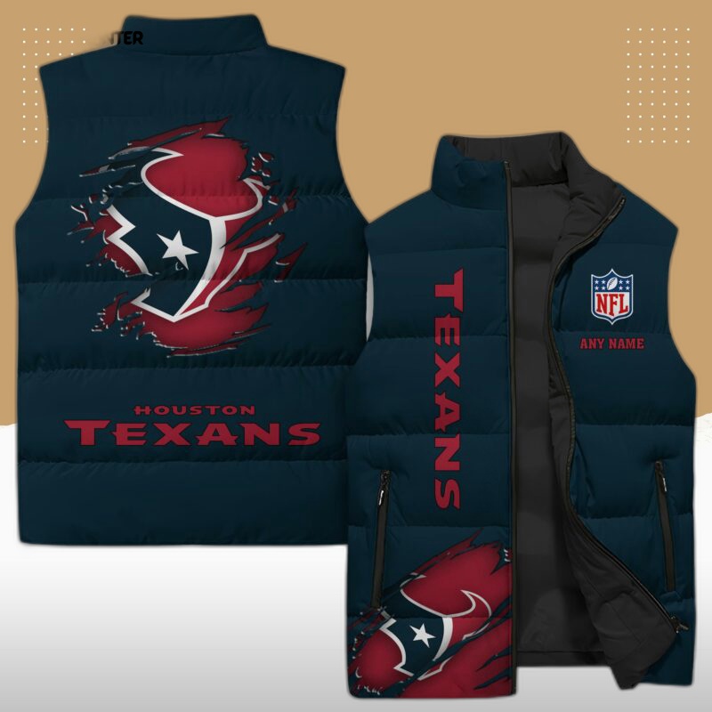 houston texans nfl sleeveless puffer jacket custom for fans gifts WHWhx7