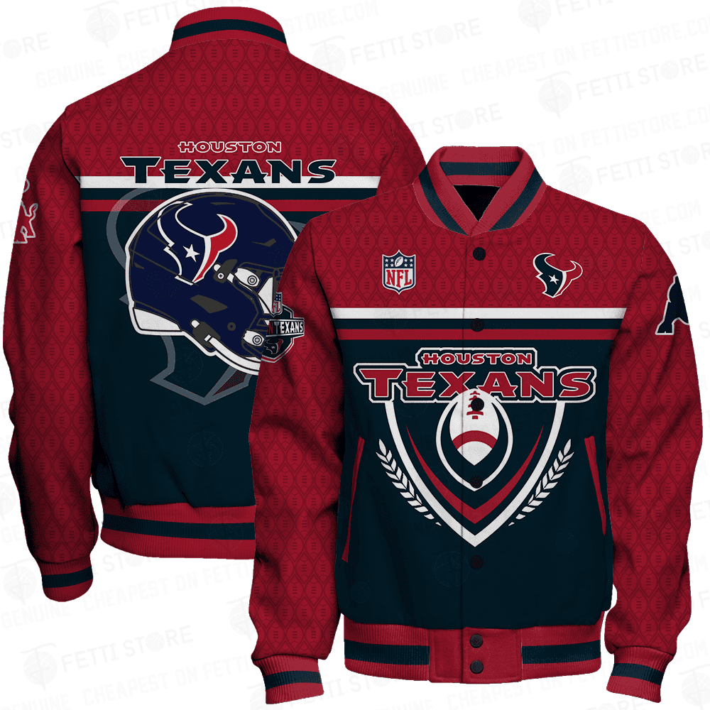 houston texans traditional football pattern baseball varsity jacket baseball jacket all over print jqpvh