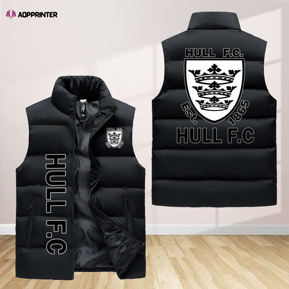 hull f c sleeveless puffer jacket custom for fans gifts