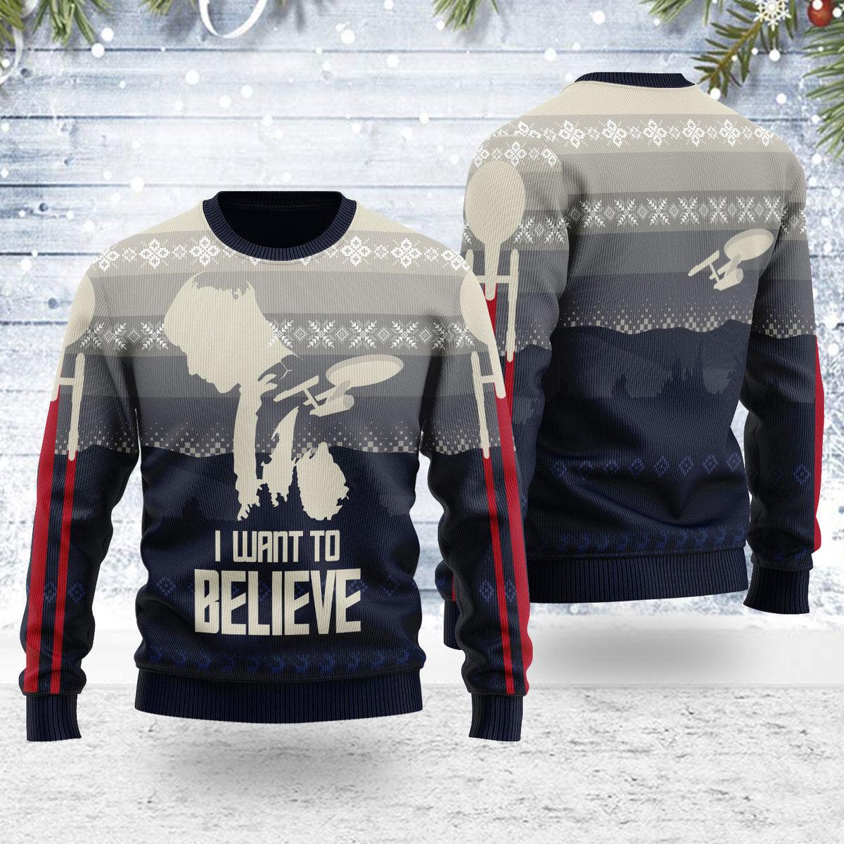 i want to believe christmas sweater gearhomie com 1