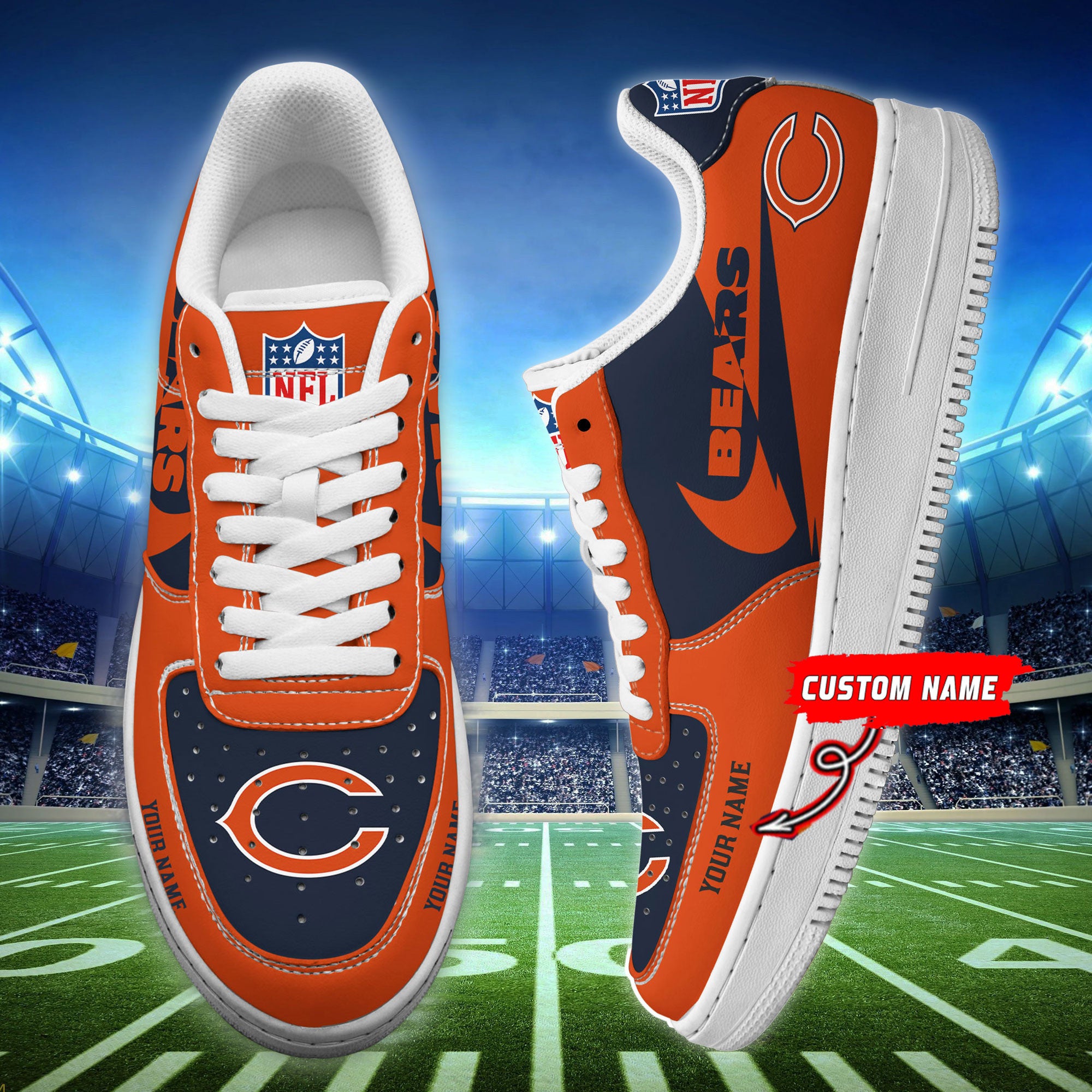 ideafootwear chicago bears nfl air low top sneakers shoes for men and women 2266 bstmx