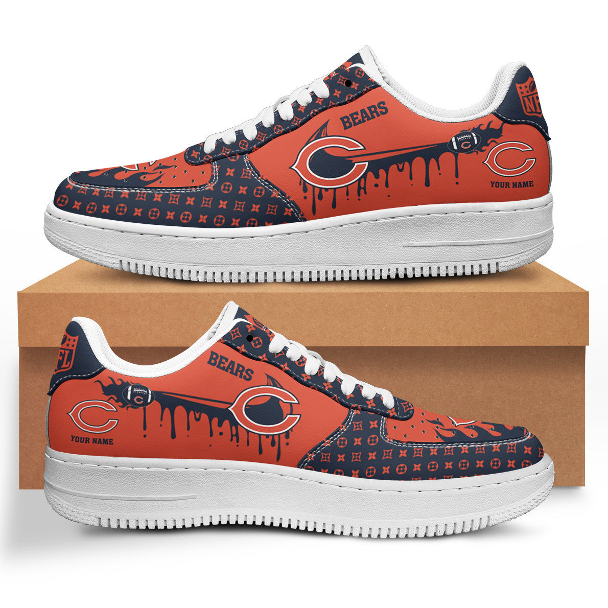 ideafootwear chicago bears nfl air low top sneakers shoes for men and women 4625 czxlu