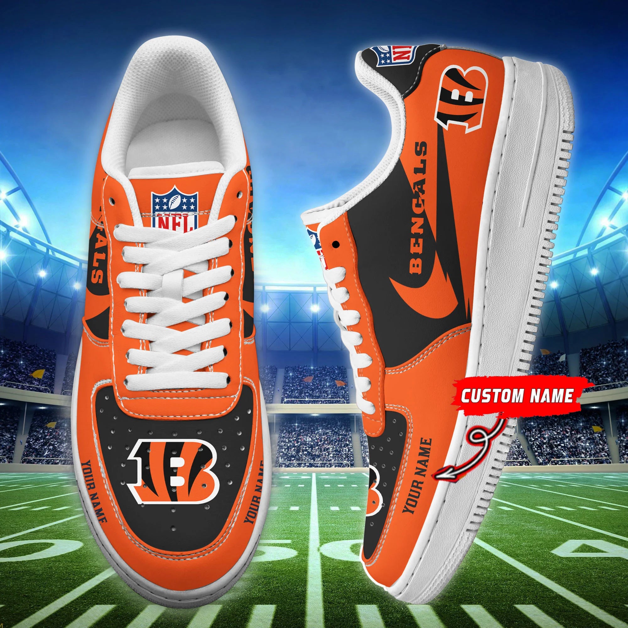 ideafootwear cincinnati bengals nfl air low top sneakers shoes for men and women 7533 t2isi