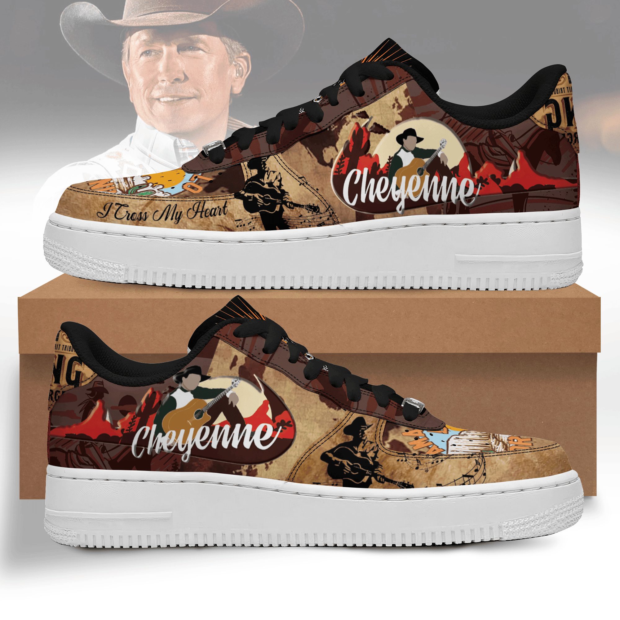 ideafootwear george strait air low top sneakers shoes for men and women 7866 9fymi