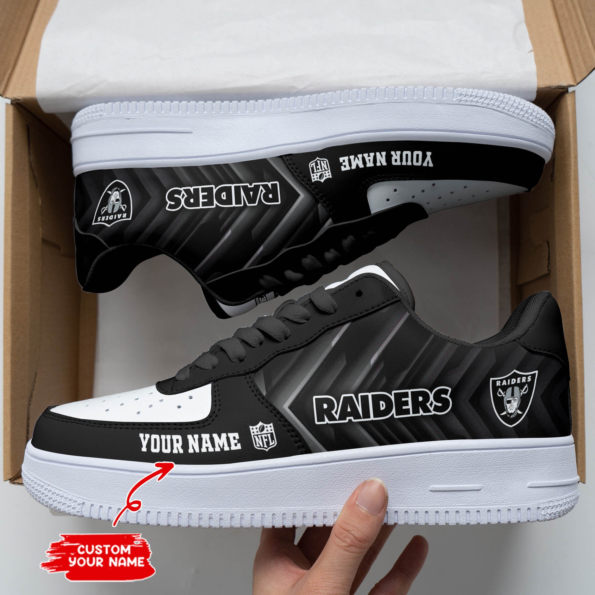 ideafootwear las vegas raiders nfl air low top sneakers shoes for men and women 9997 1kz4p