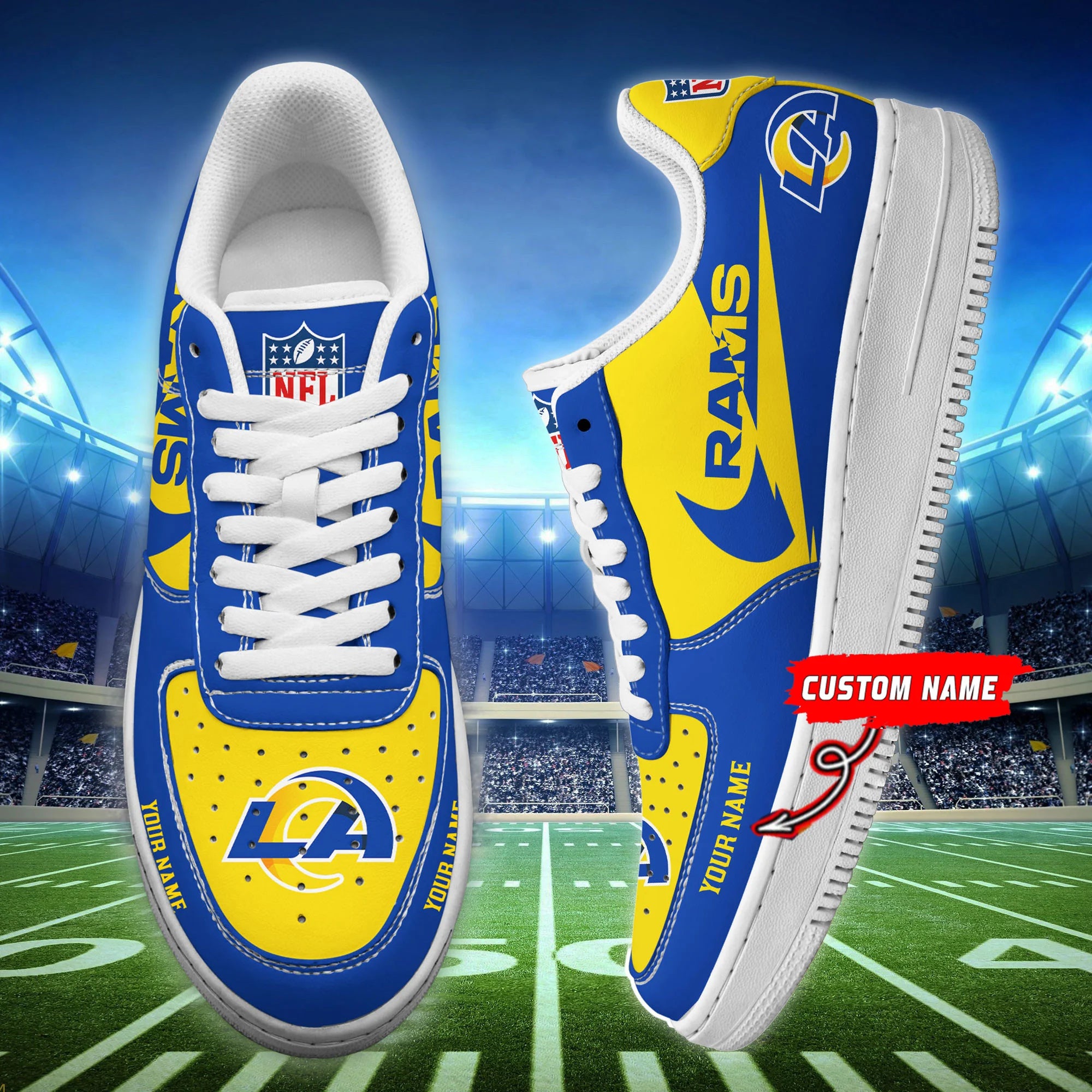 ideafootwear los angeles rams nfl air low top sneakers shoes for men and women 7199 ro08p