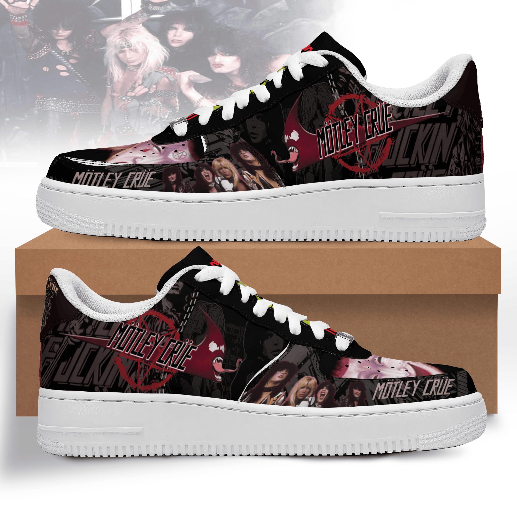 ideafootwear motley crue air low top sneakers shoes for men and women 7276 2q1s6