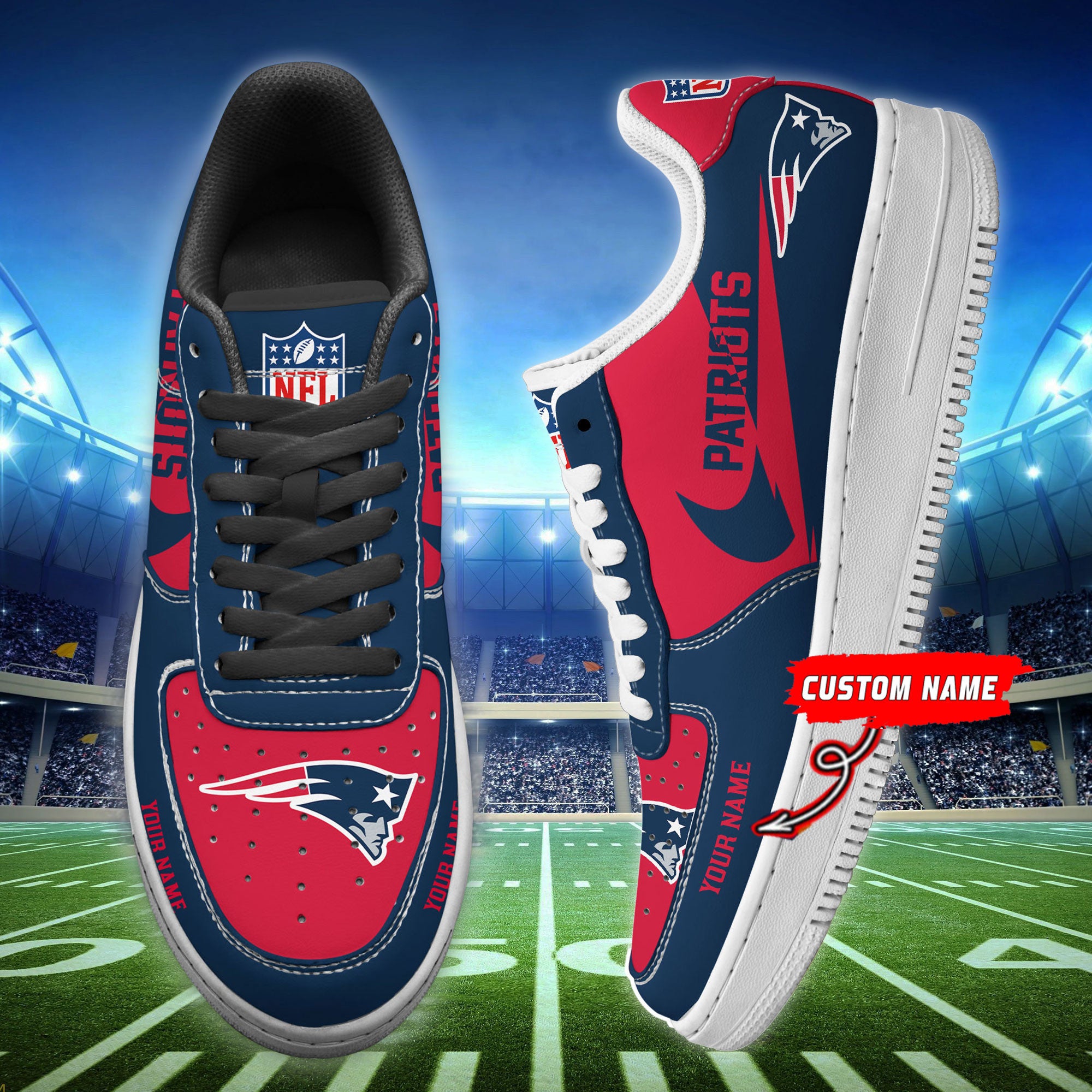 ideafootwear new england patriots nfl air low top sneakers shoes for men and women 3223 pbcay