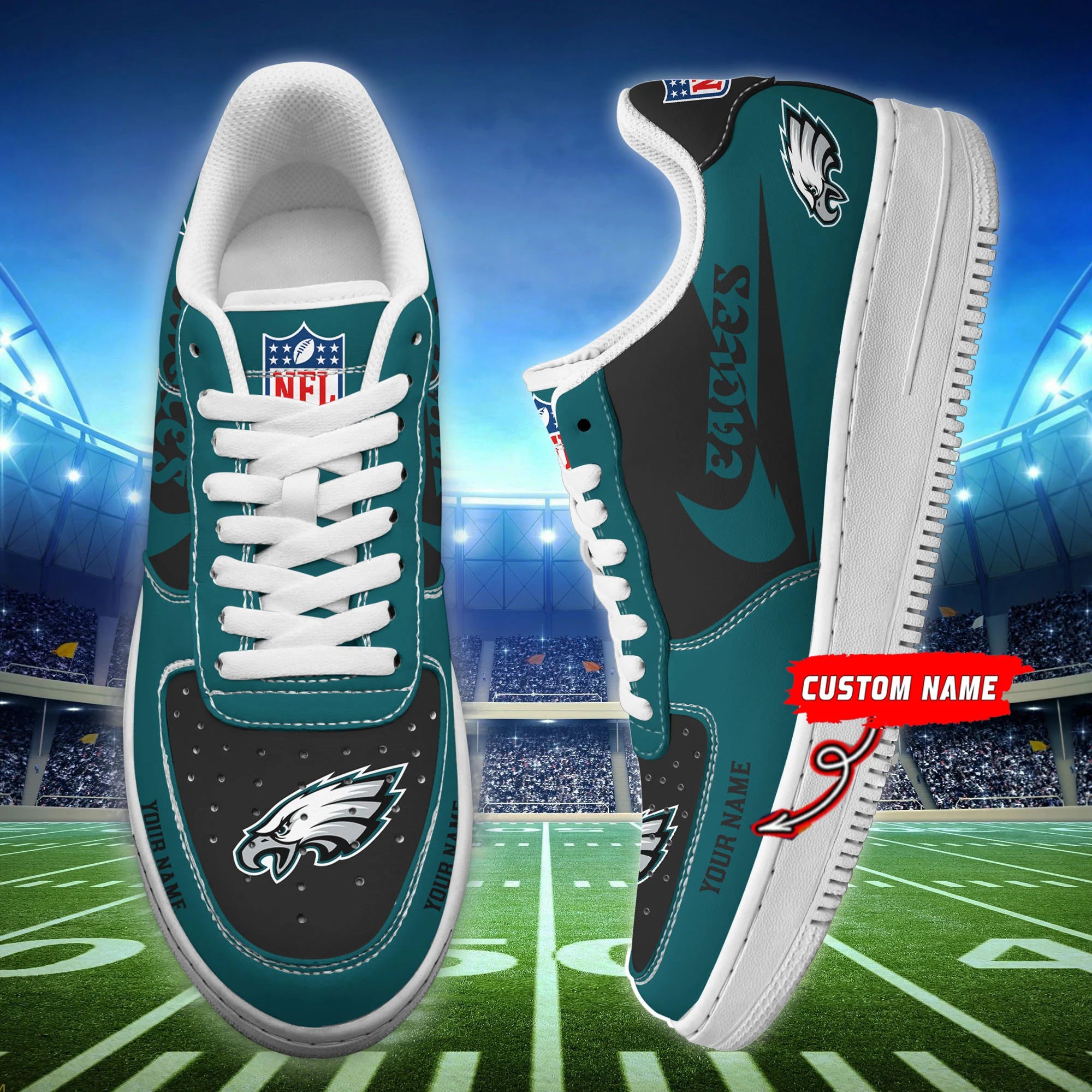 ideafootwear philadelphia eagles nfl air low top sneakers shoes for men and women 1944 hqkek