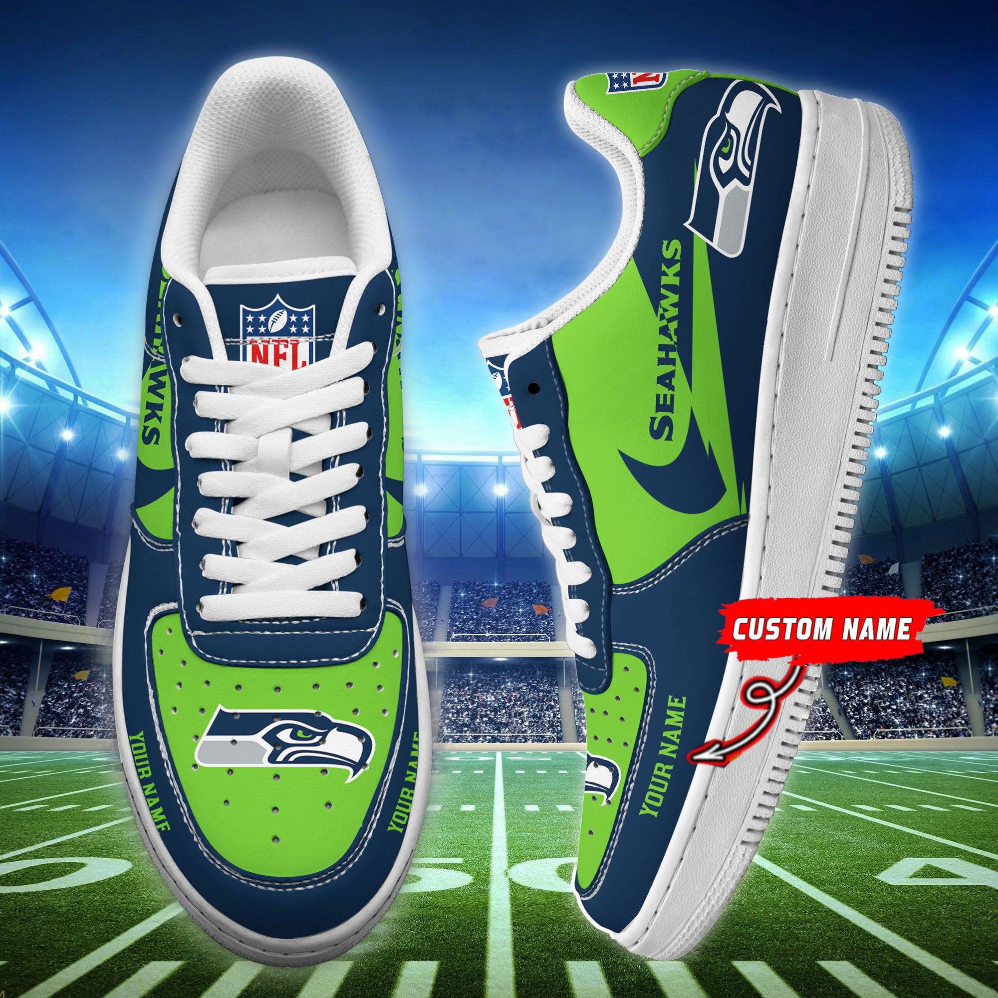 ideafootwear seattle seahawks nfl air low top sneakers shoes for men and women 1969 r290c