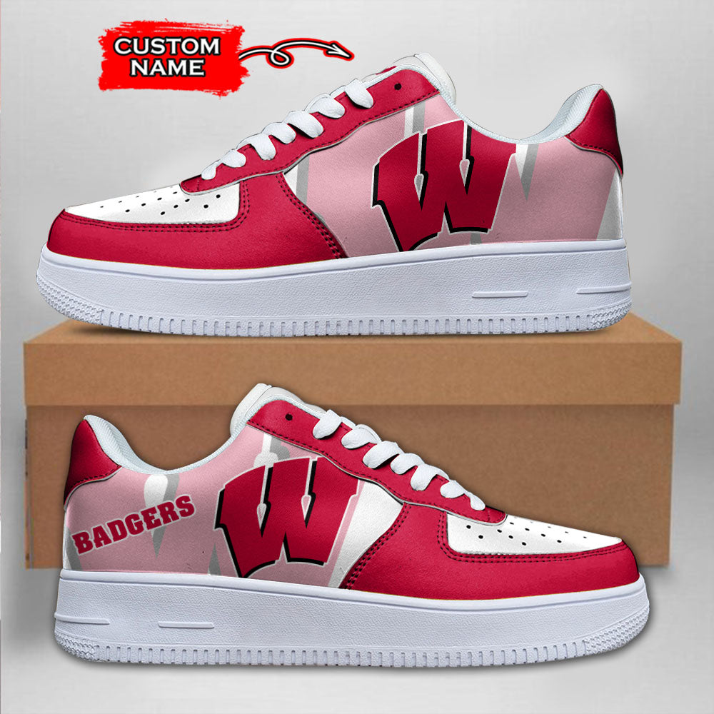 ideafootwear wisconsin badgers ncaa air low top sneakers shoes for men and women 6691 zp0xo