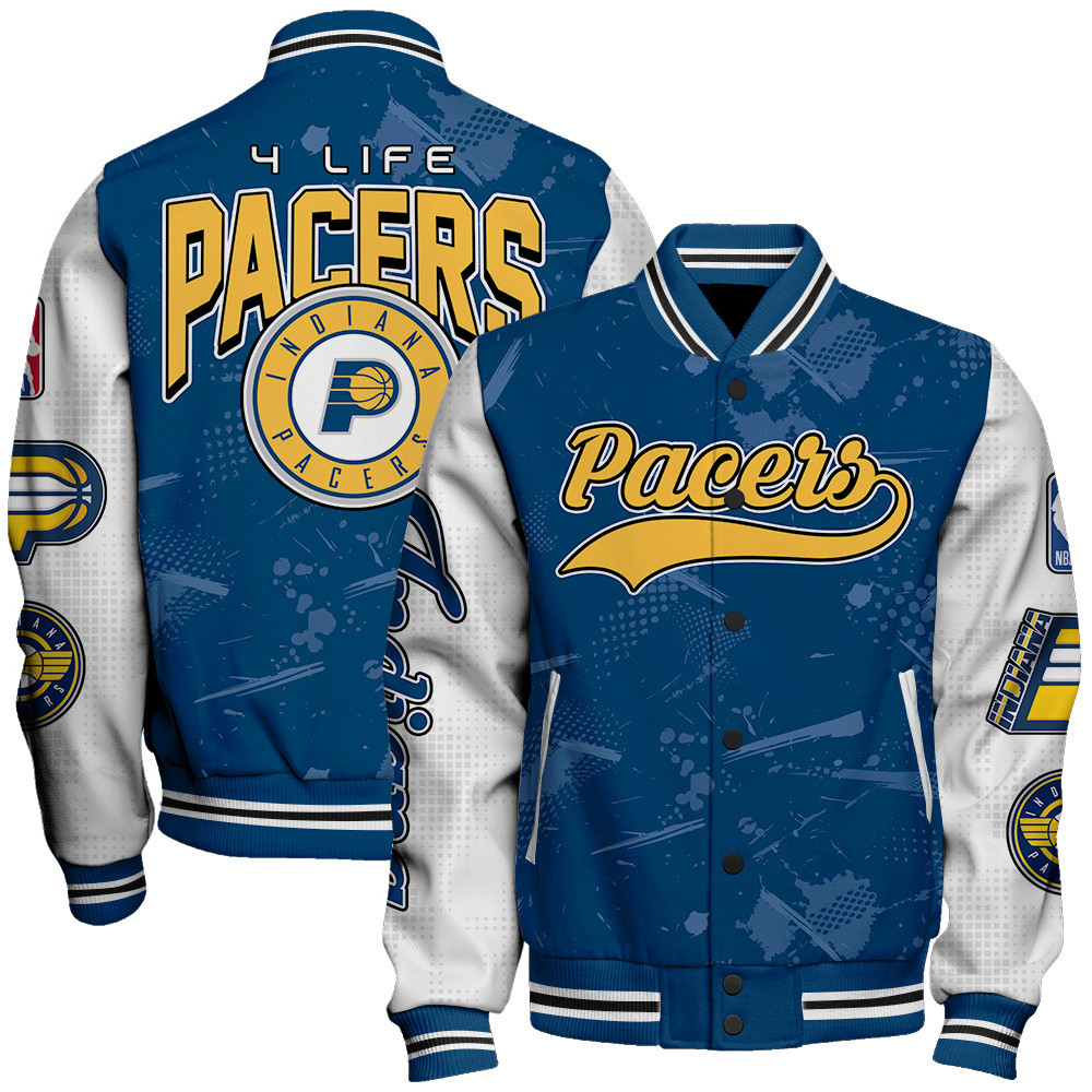 indiana pacers 4 life team logo nba 2024 baseball varsity jacket baseball jacket all over print sfat v17 yio4i