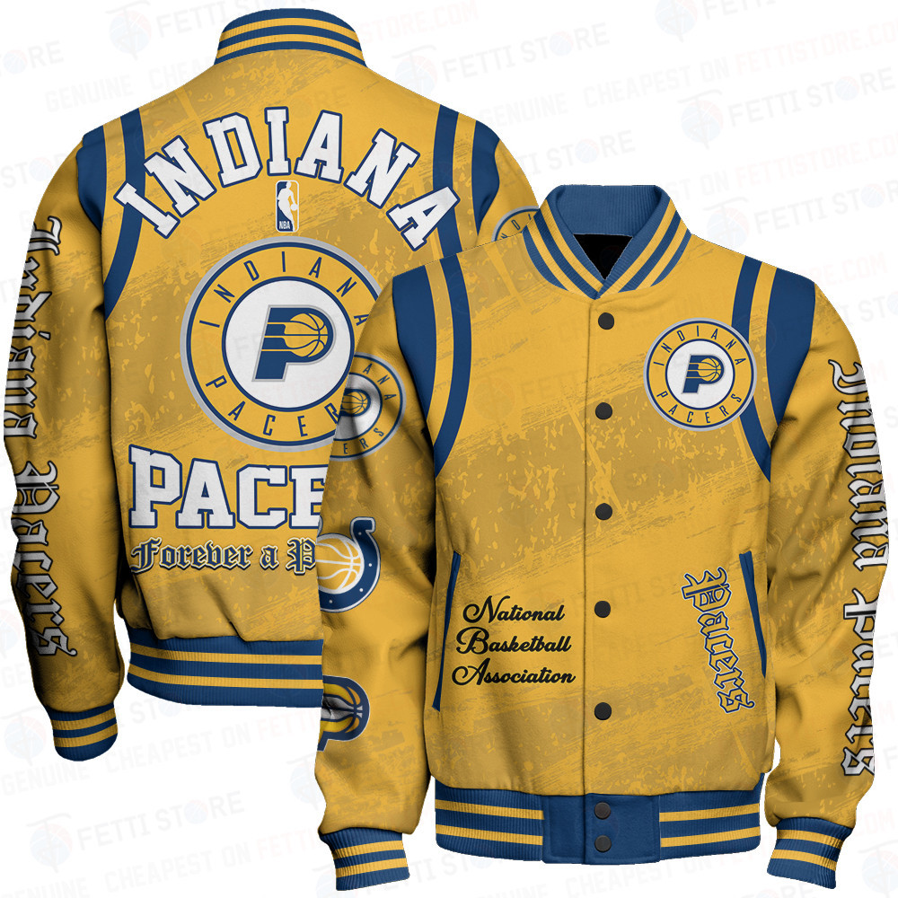 indiana pacers team logo basketball design print baseball varsity jacket baseball jacket all over print sfat v26 hpv0d