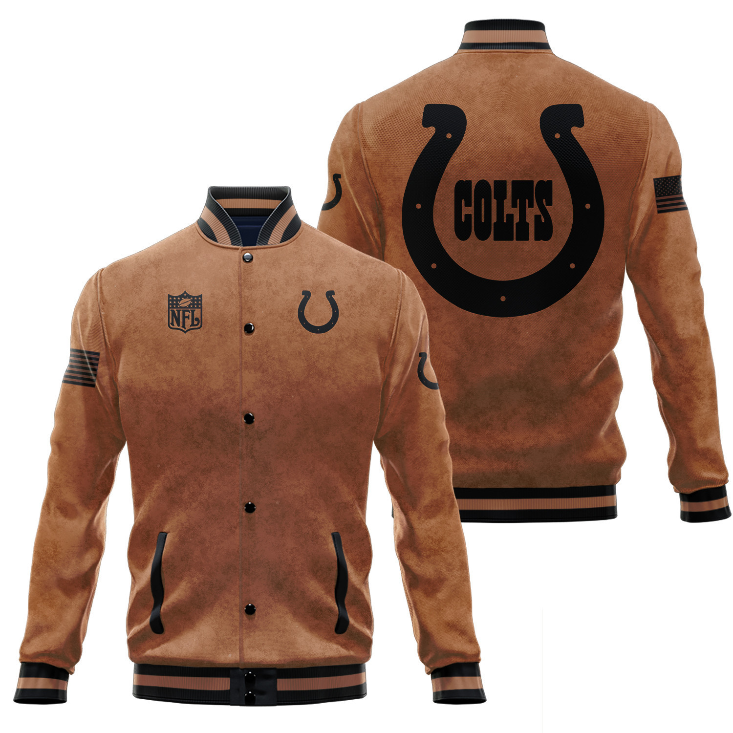 indianapolis colts 2023 salute to service club baseball jacket baseball varsity jacket baseball jacket all over print brown 0xdiv