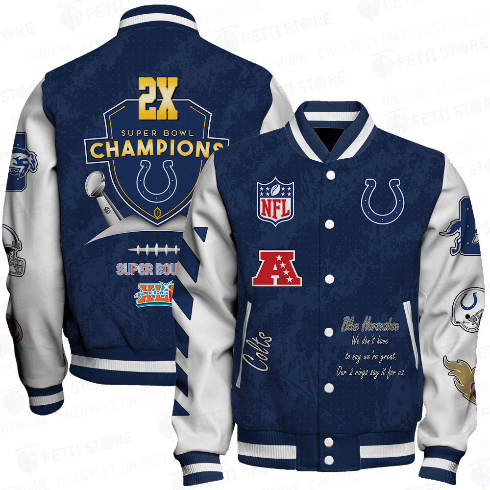 indianapolis colts 2x champions print baseball varsity jacket baseball jacket all over print sfat v9 7pllo