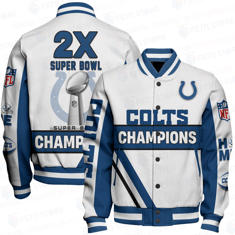 indianapolis colts 2x super bowl champions design baseball varsity jacket baseball jacket all over print xs5sz