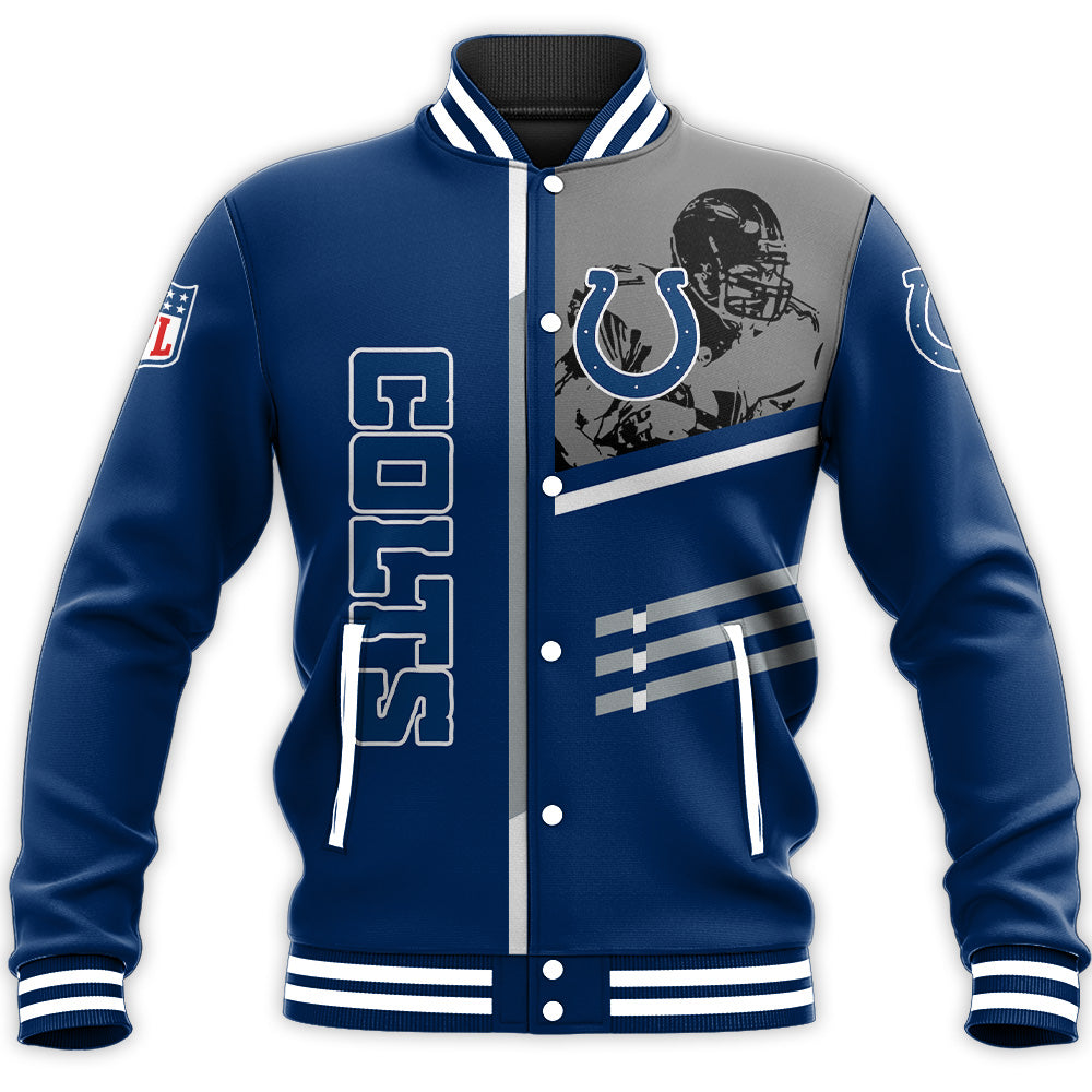 indianapolis colts baseball jacket button up zipper hooded all over print personalized football for fan nfl jokih