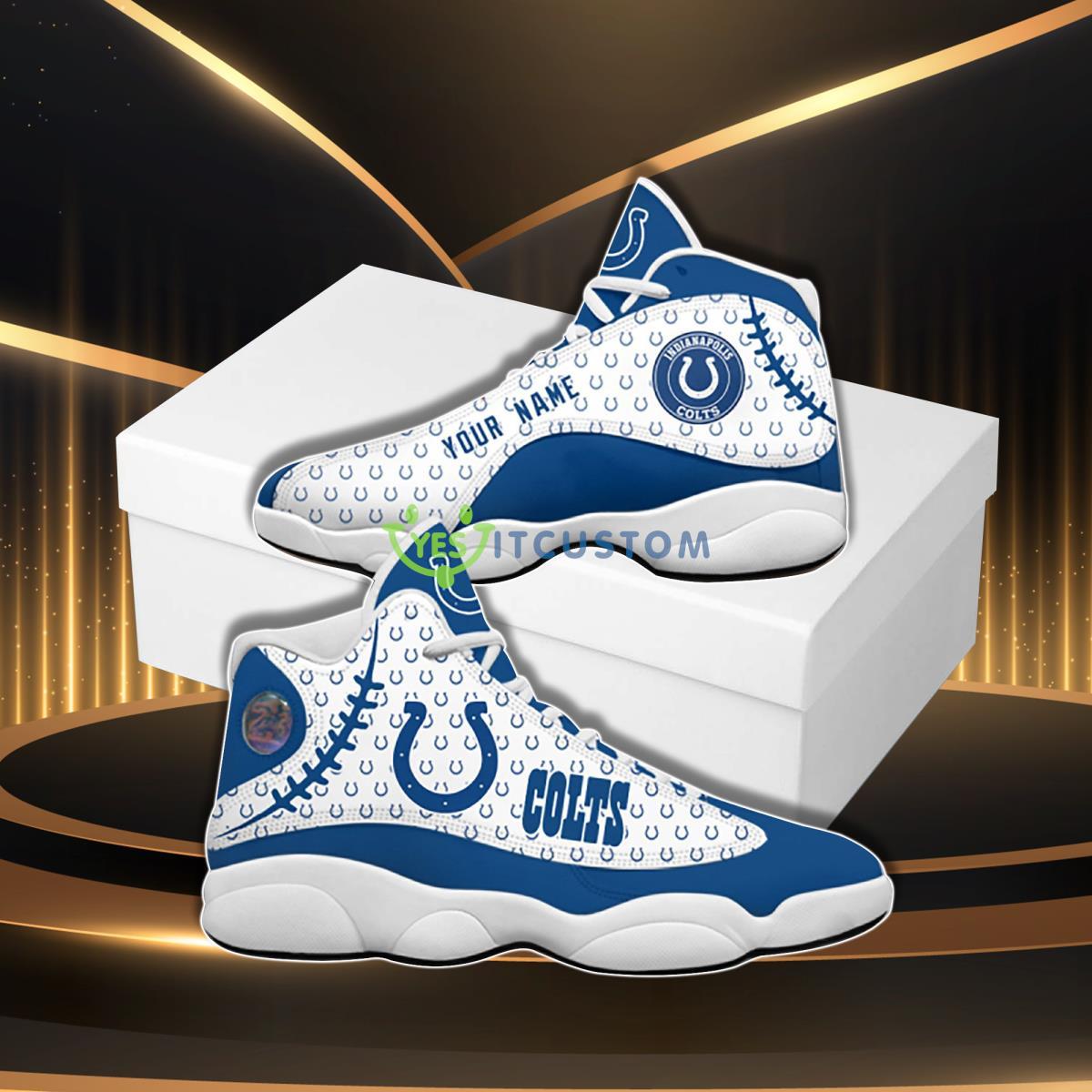 indianapolis colts football team hot design custom name air jordan 13 sneaker