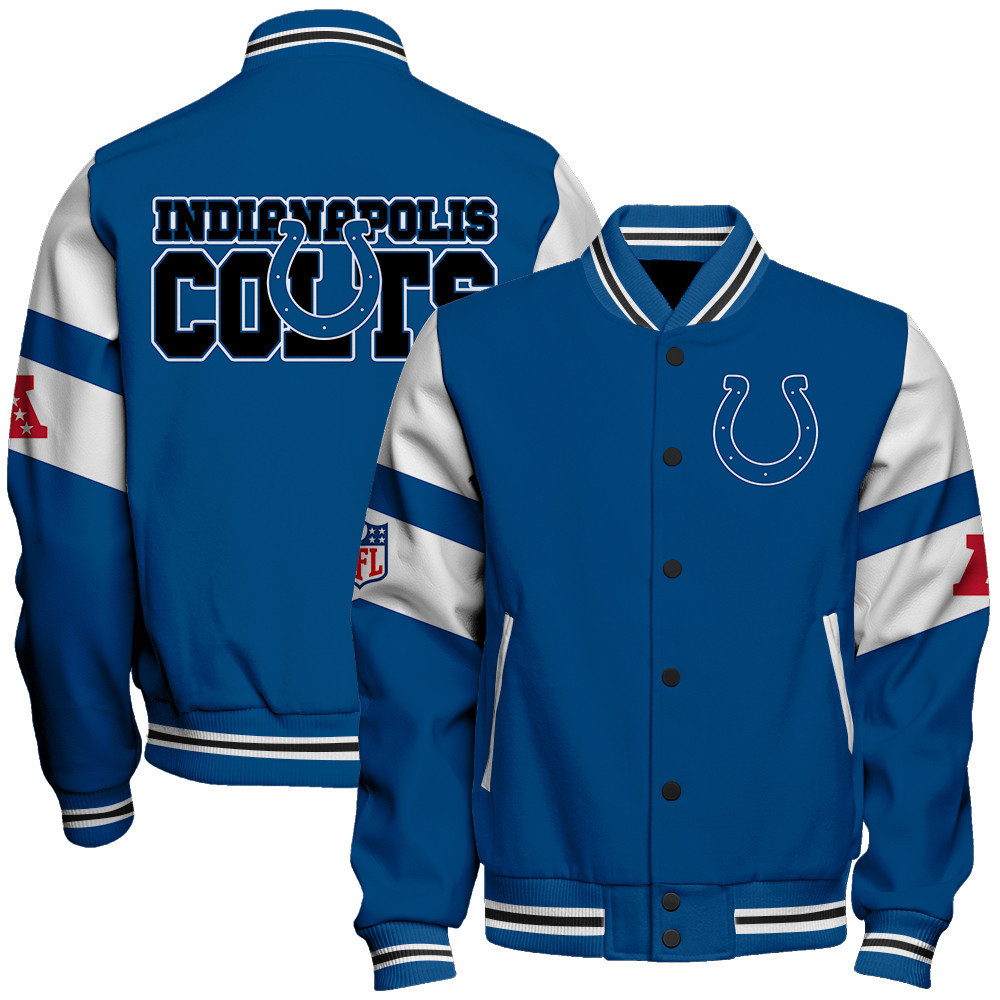 indianapolis colts nfl 2024 american football conference unisex baseball varsity jacket baseball jacket all over print v11 tdmwn