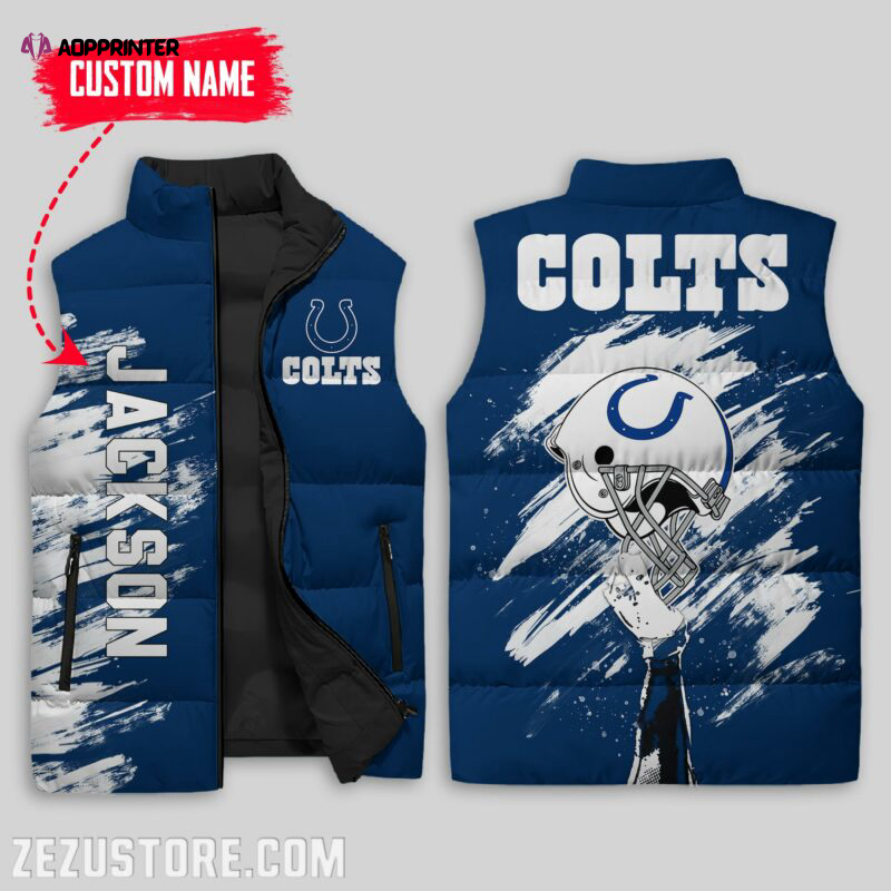 indianapolis colts nfl sleeveless puffer jacket custom for fans spj0976