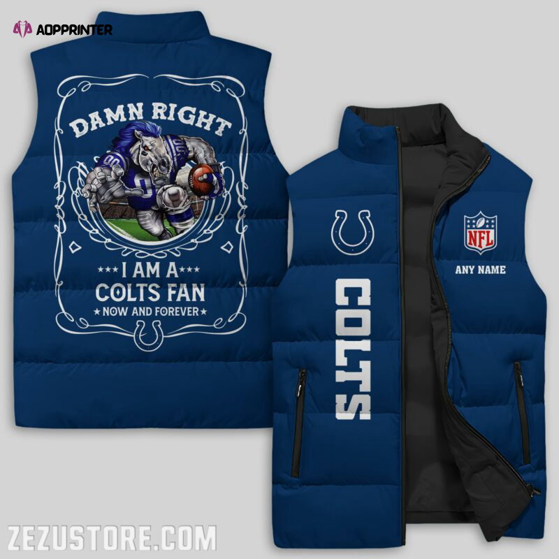 indianapolis colts nfl sleeveless puffer jacket custom for fans spj2334