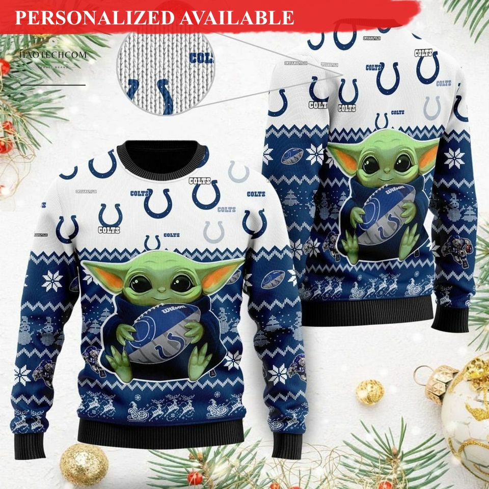 indianapolis colts ugly sweater baby yoda ugly christmas sweater 2543