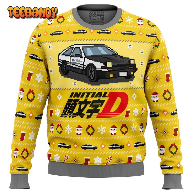 initial d classic toyota car ugly christmas sweater 39b3s