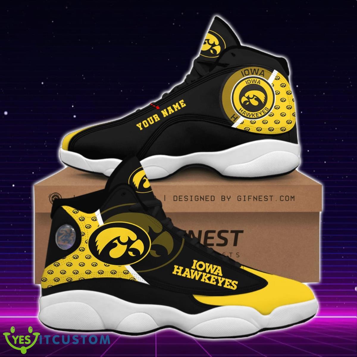 iowa hawkeyes jordan 13 sneakers custom name best gift for men and women