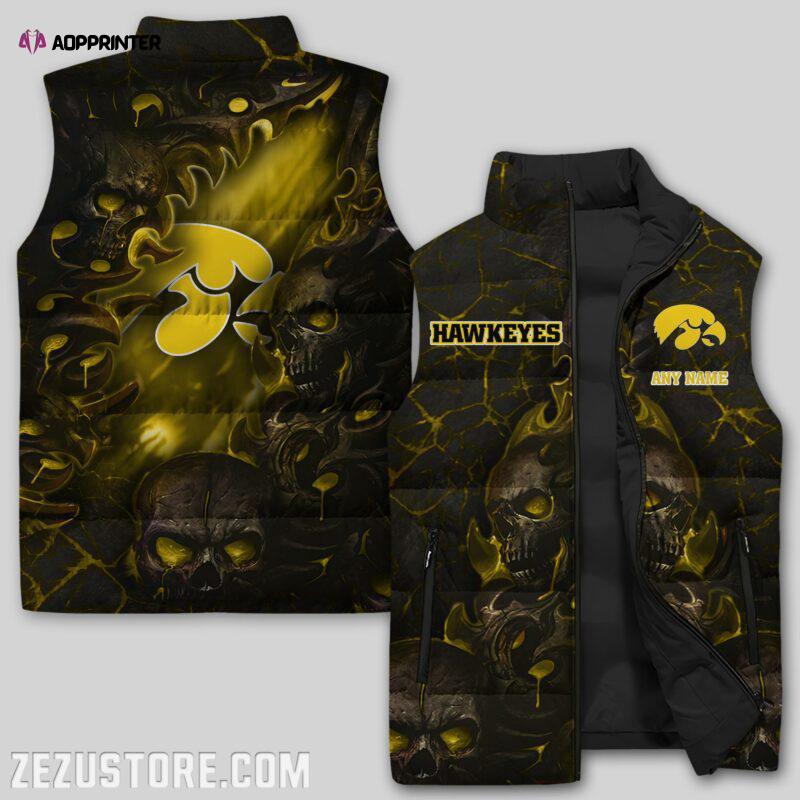 iowa hawkeyes sleeveless puffer jacket custom for fans spj1852