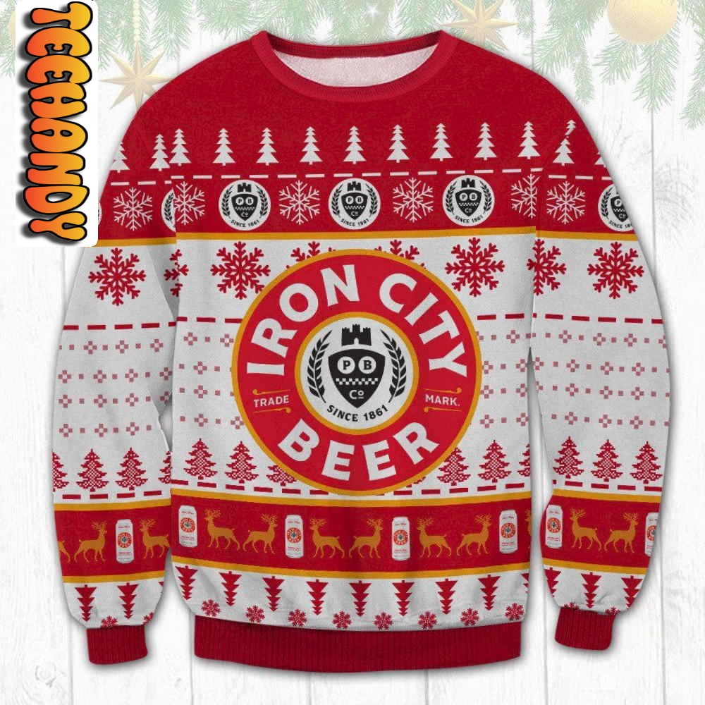 iron city beer in christmas ugly sweater61649