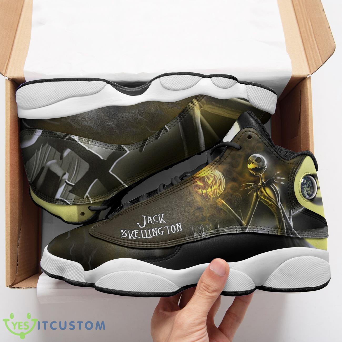 jack skellington air jordan 13 sneakers gift for halloween holiday