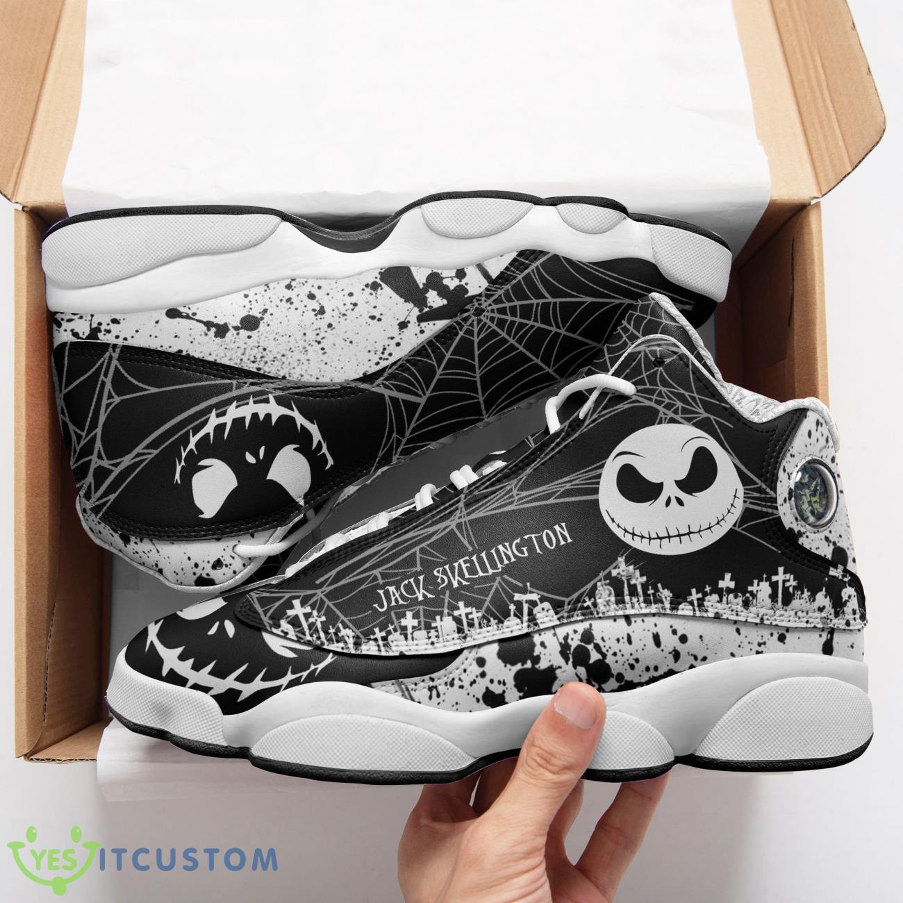 jack skellington face air jordan 13 sneakers special halloween gift