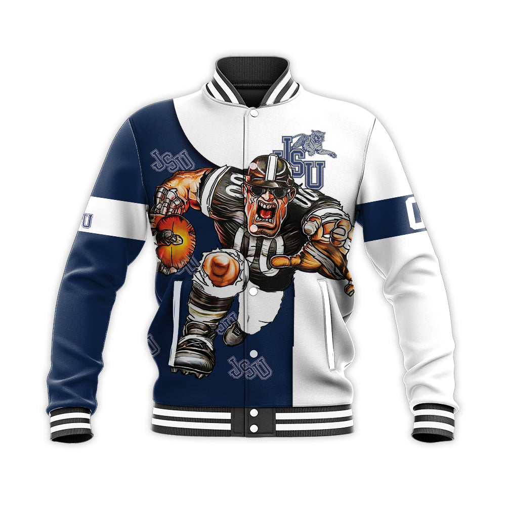 jackson state tigers baseball jacket button up zipper hooded all over print football go on gift for fans ncaa 7dx1k