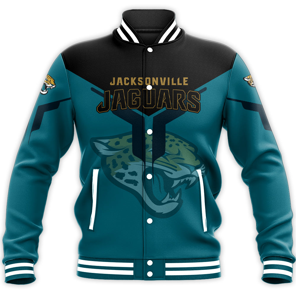 jacksonville jaguars baseball jacket button up zipper hooded all over print drinking style nfl tajn7