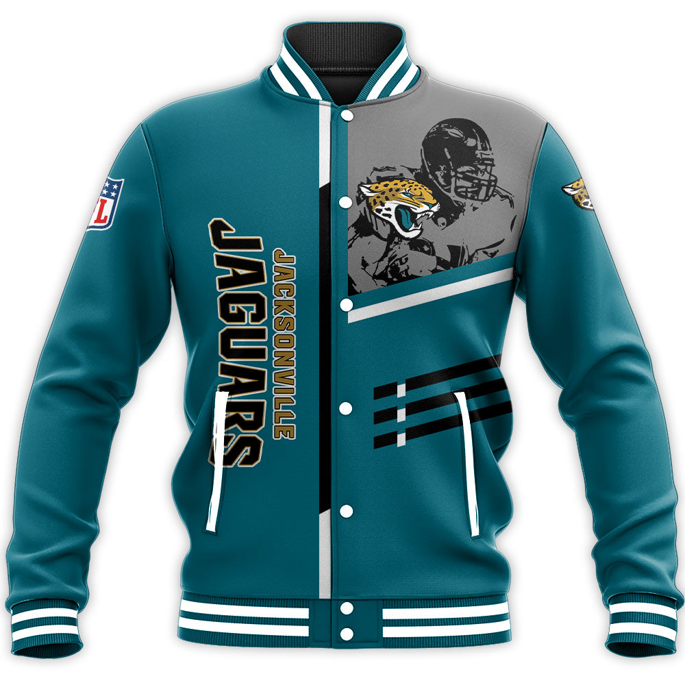 jacksonville jaguars baseball jacket button up zipper hooded all over print personalized football for fan nfl rzt6m