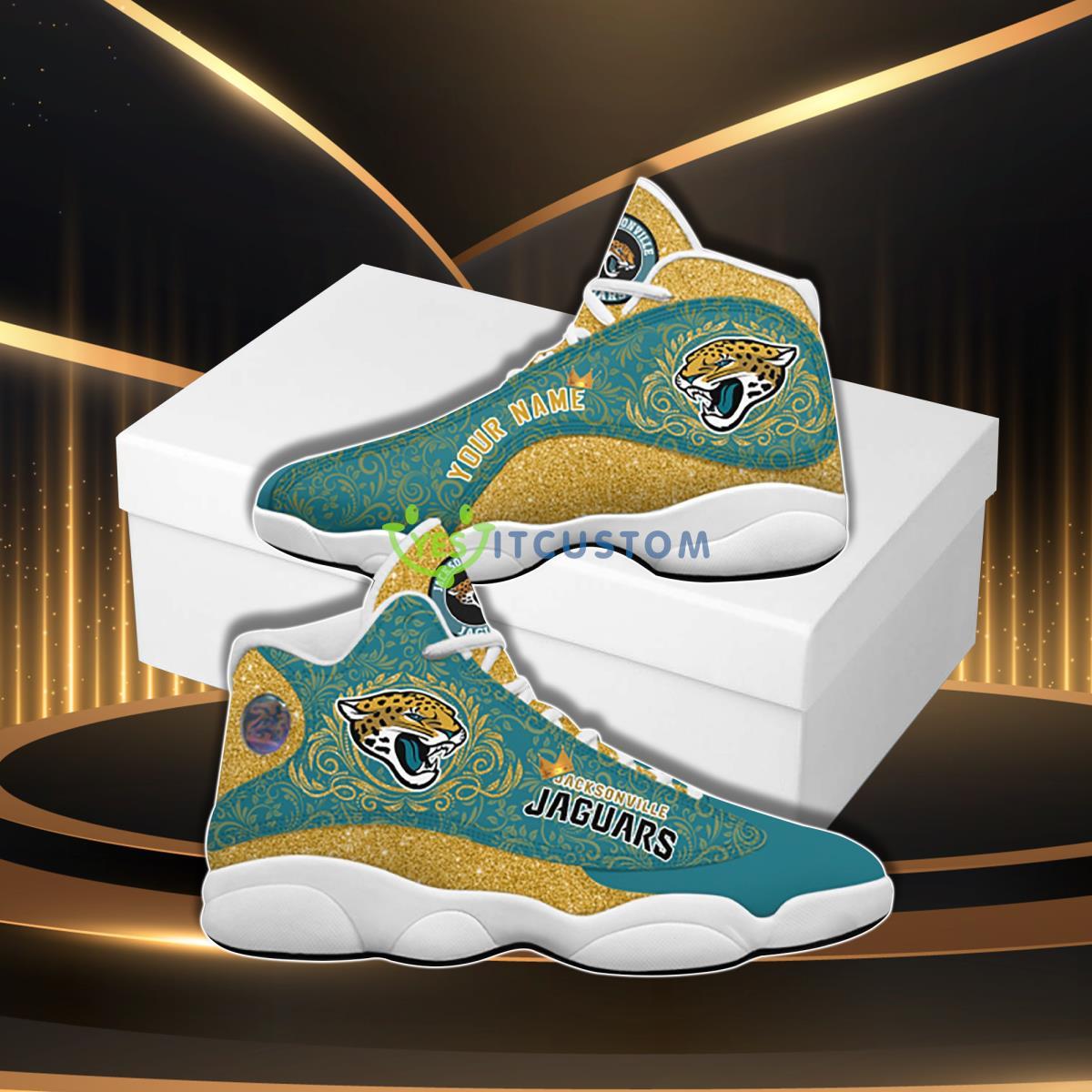 jacksonville jaguars football team best custom name air jordan 13 sneaker