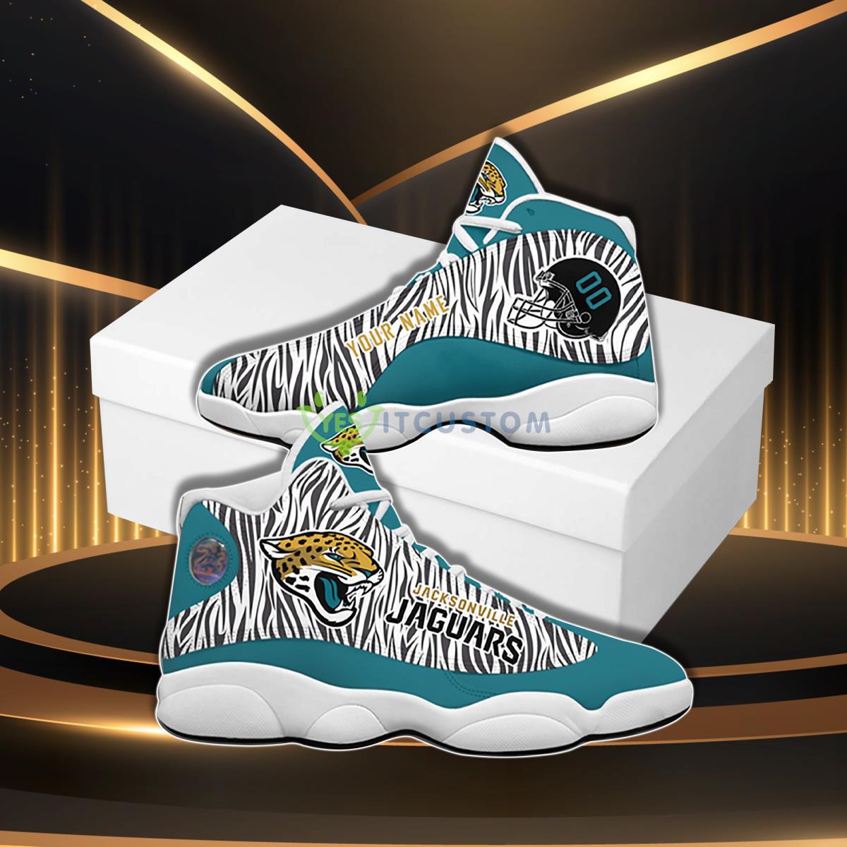 jacksonville jaguars football team custom namenumber air jordan 13 sneaker hot design for fans