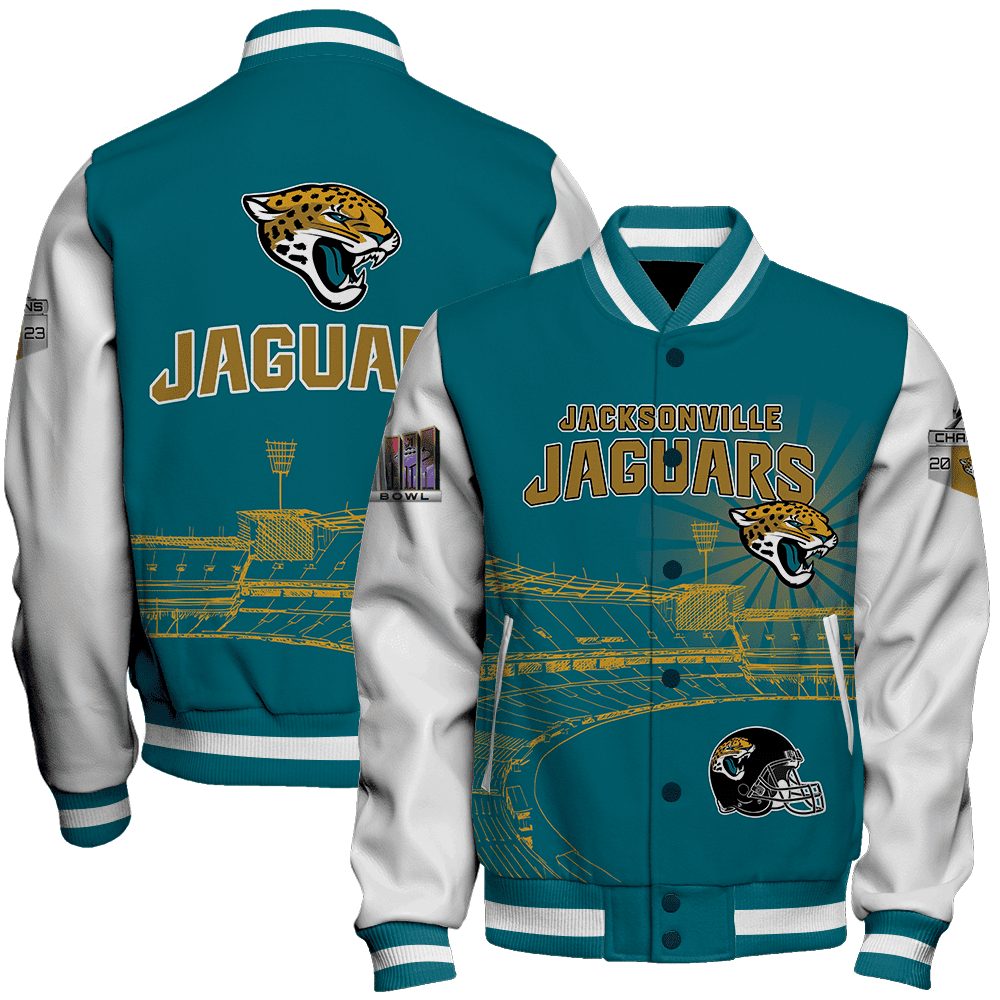 jacksonville jaguars nfl 2023 nfl baseball varsity jacket baseball jacket all over print l2rsr