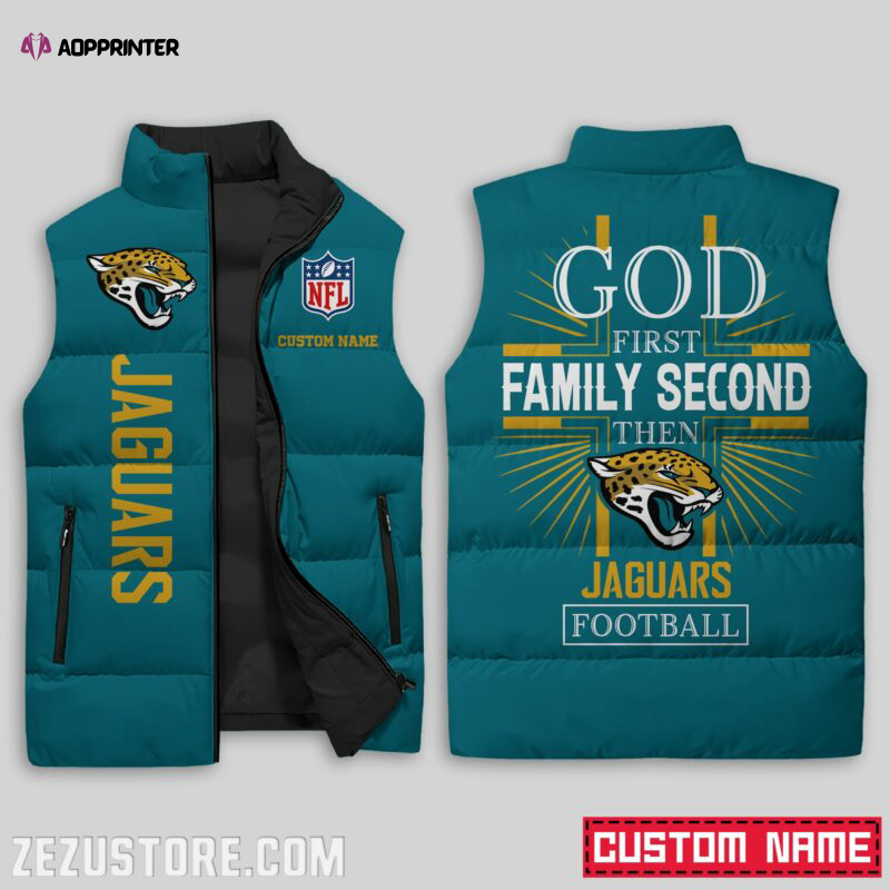 jacksonville jaguars nfl sleeveless puffer jacket custom for fans spj0943