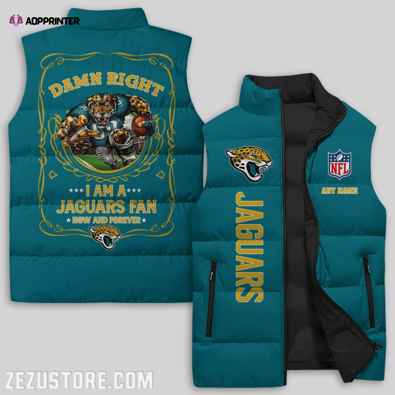 jacksonville jaguars nfl sleeveless puffer jacket custom for fans spj1165