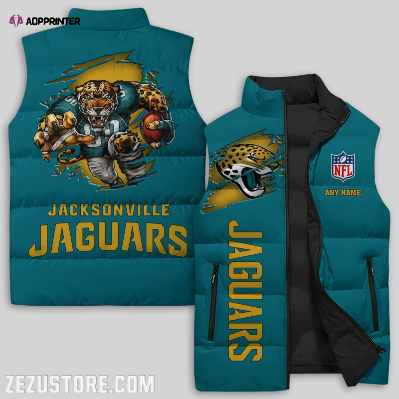 jacksonville jaguars nfl sleeveless puffer jacket custom for fans spj1704