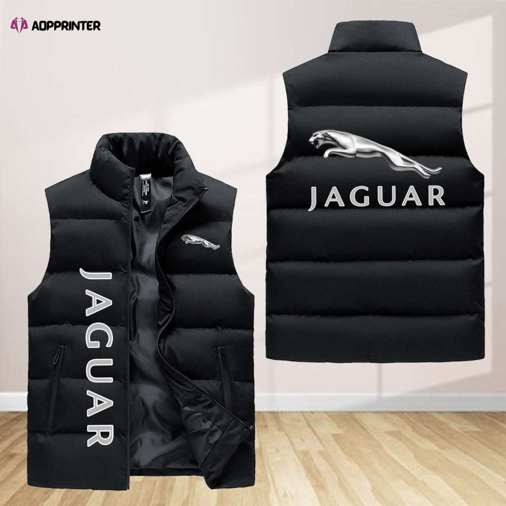 jaguar sleeveless puffer jacket custom for fans gifts