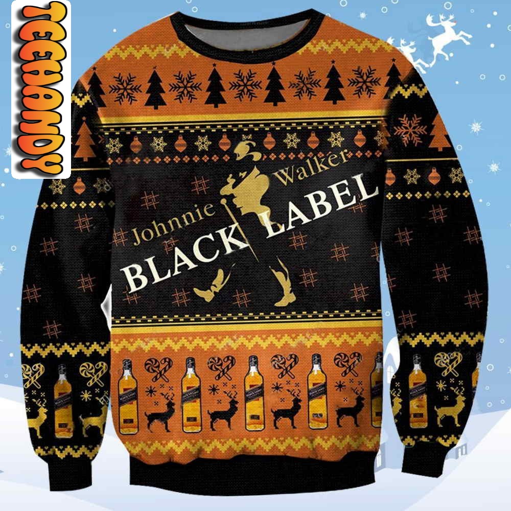 johnnie walker black label ugly christmas sweater28613